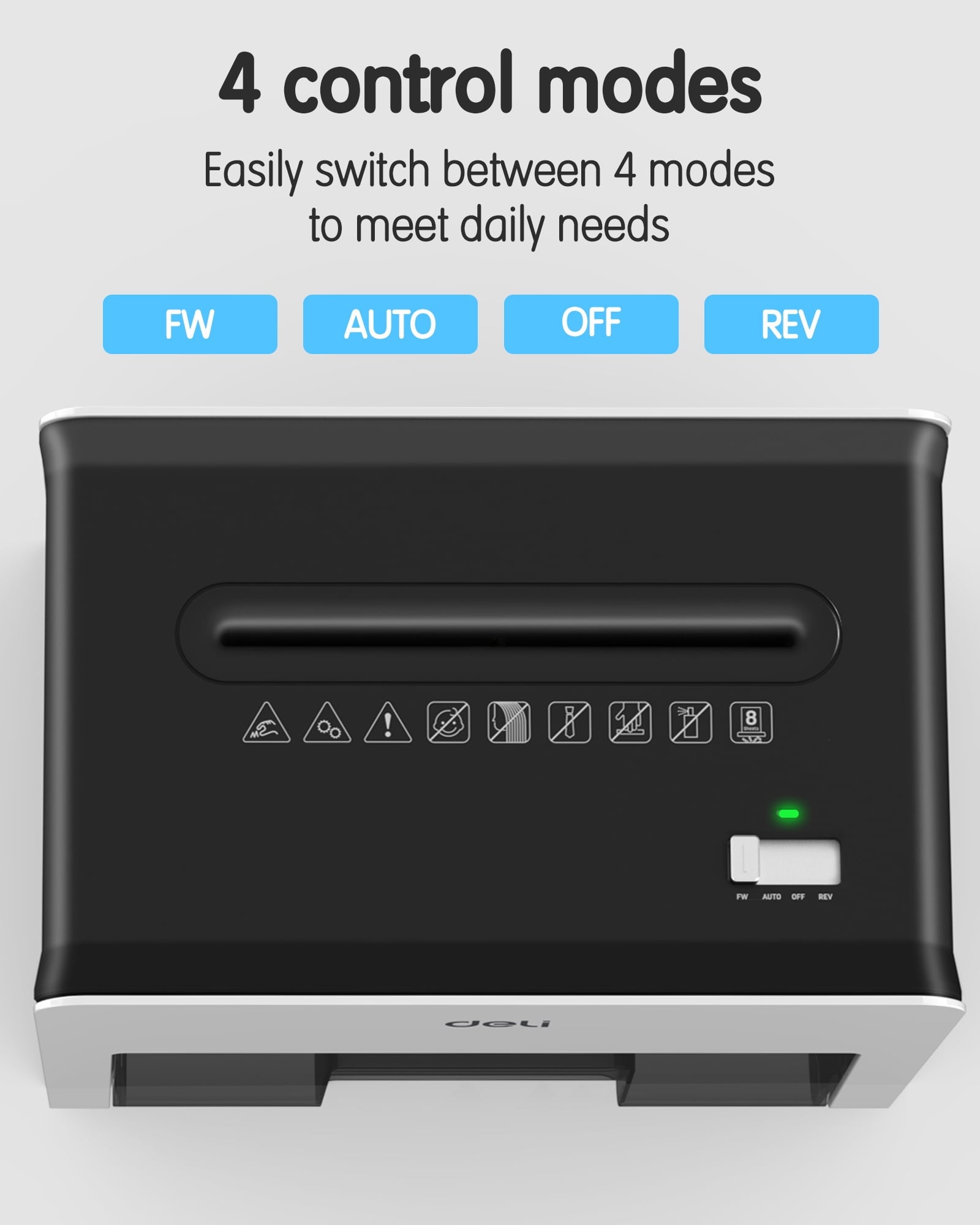 Deli 8-Sheet Paper Shredder Home Office Use Shredder, Mini Desktop Crosscut Shredder with 0.7 Gallon Bin Shred Credit Card/Mail/Staple/Clip, P-4 Security Paper Cutter, White