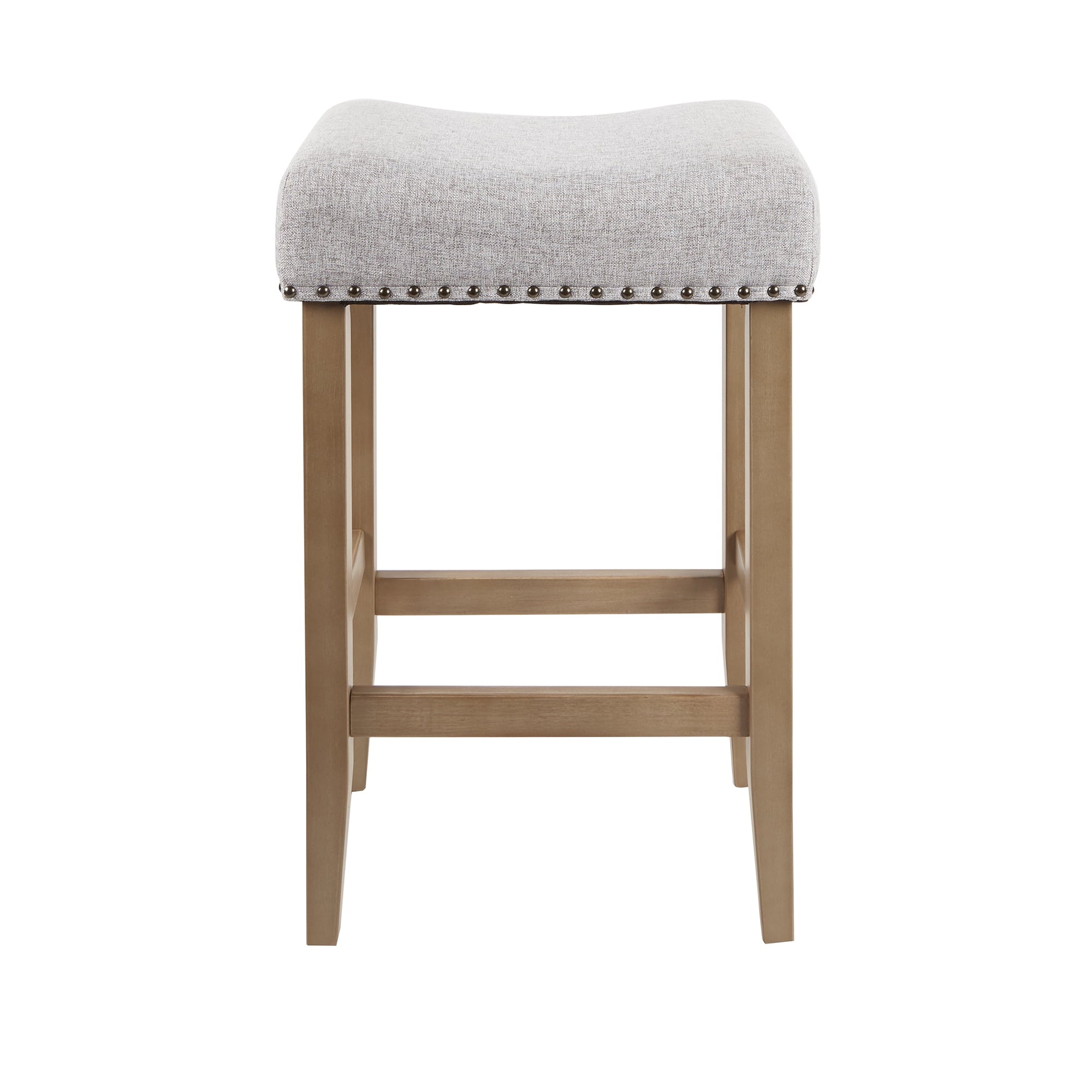 Better Homes & Gardens Light Grey Linen like Upholstered Backless 29 inch Barstool