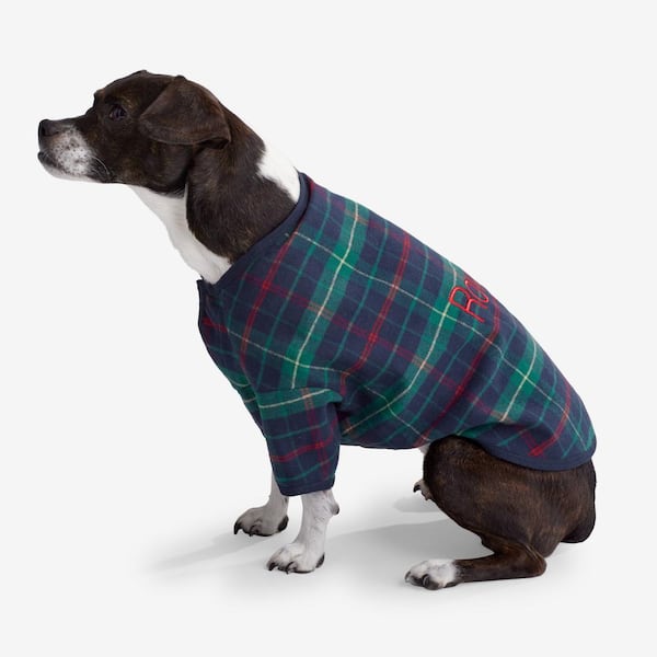 Company Cotton Family Flannel Holiday Plaid XX-Large Navy Multi Dog Pajamas