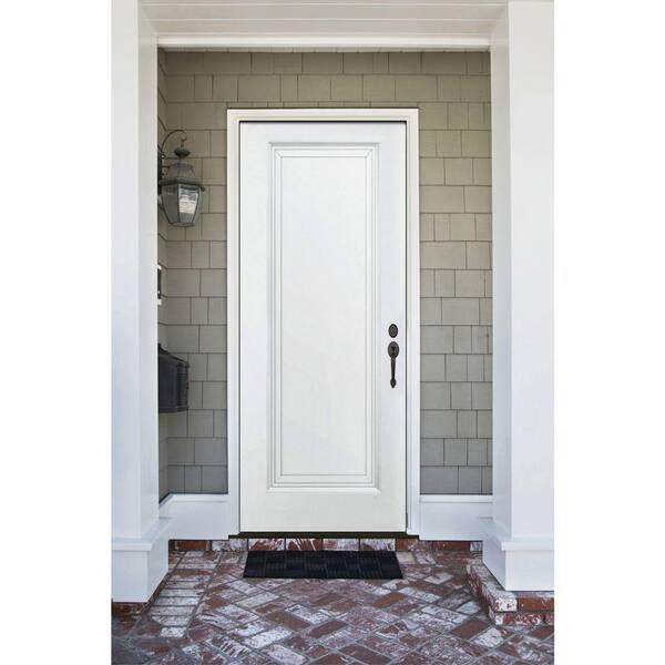 32 in. x 80 in. Element Series 1-Panel White Primed Steel Prehung Front Door with Left-Hand Inswing w/ 6-9/16 in. Frame