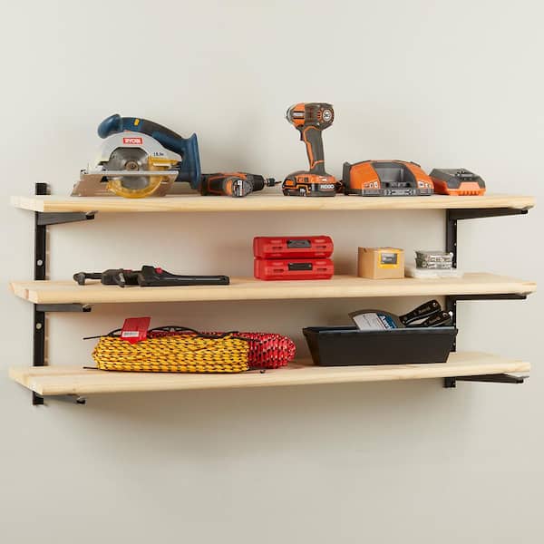 Heavy-Duty Matte Black Wall Mounted 3-Tier Storage Rack