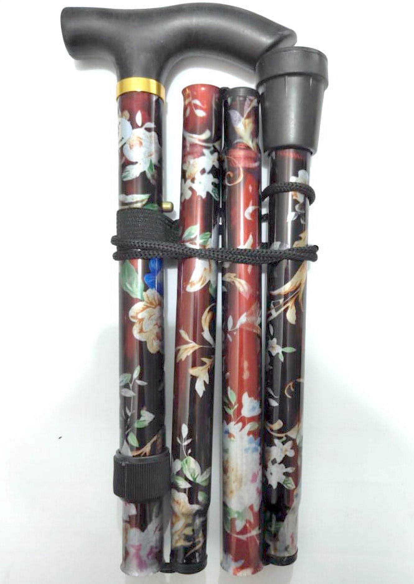 Walking Stick Easy Fold Adjustable Cane Lightweight Mobility Collapsible Sticks