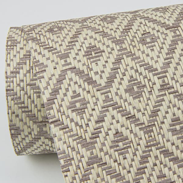 Hui Mauve Paper Weave Grasscloth Wallpaper Sample