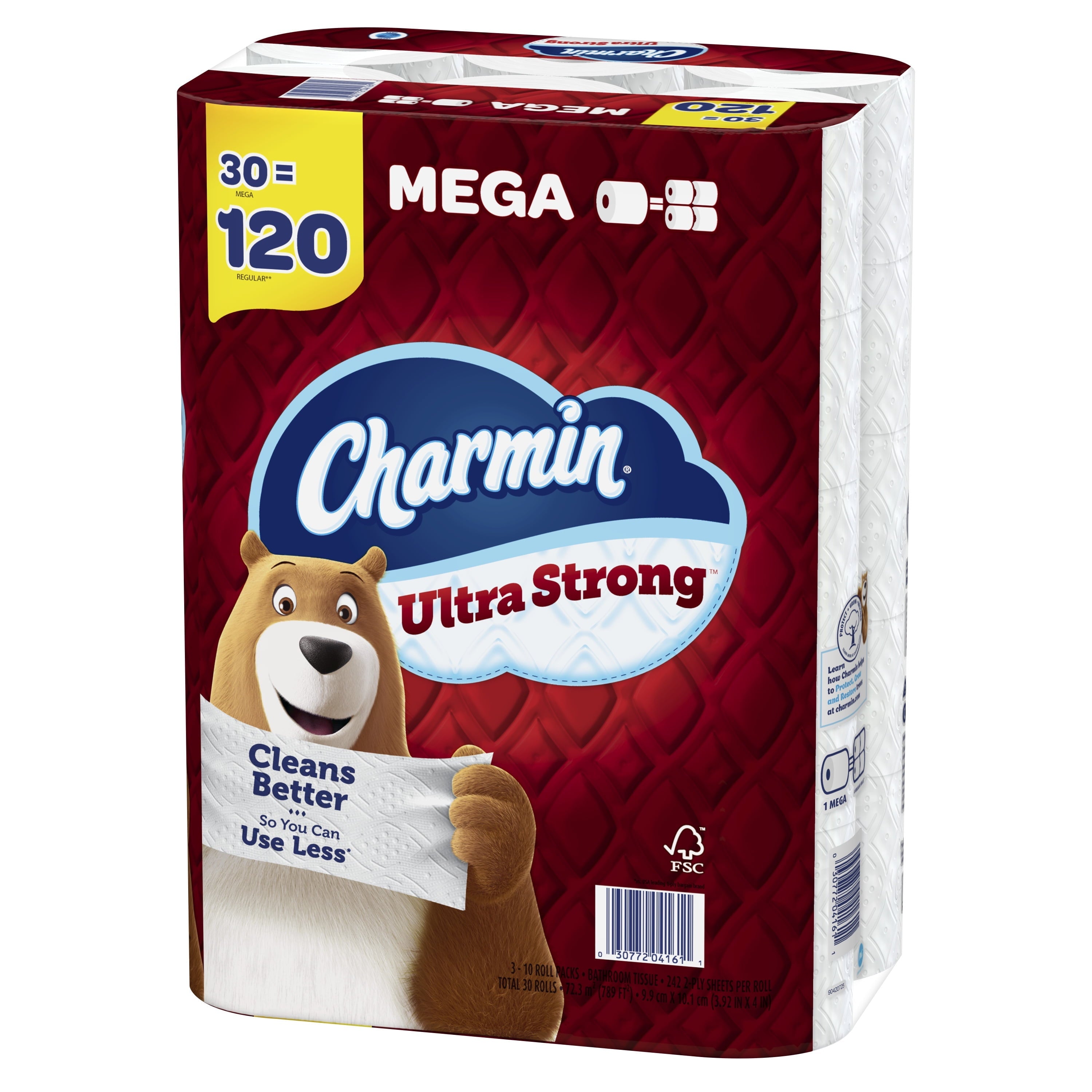 Charmin Ultra Strong Toilet Paper Mega Roll, 242 Sheets per Roll, 30 Count