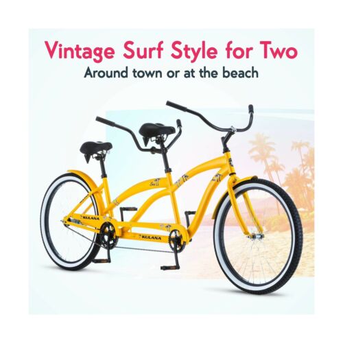Kulana Lua Tandem Adult Beach Cruiser Bike, 26-Inch Wheels, Single to 7-Speed...