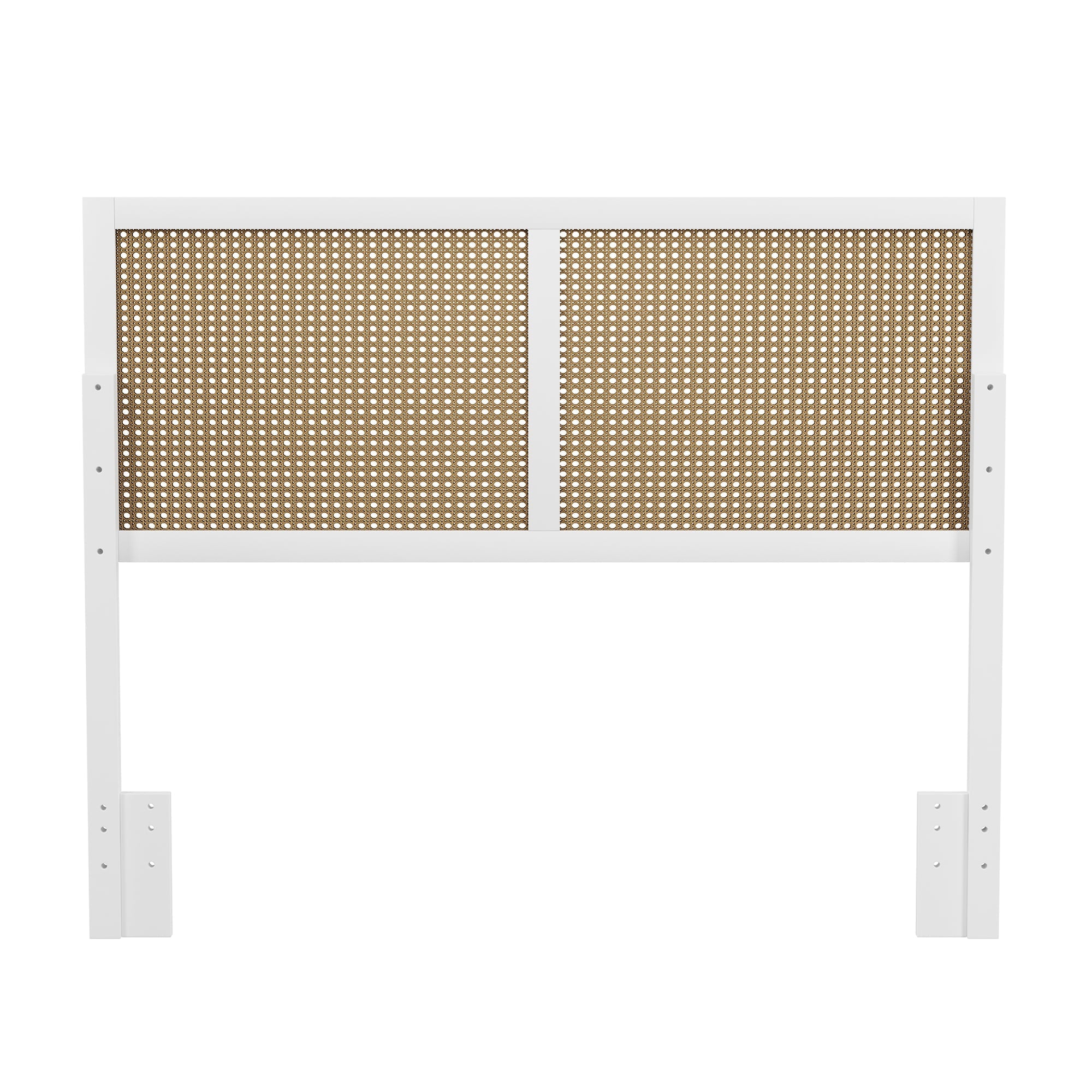 Hillsdale Furniture Serena Wood and Cane Panel Full/Queen Headboard, White