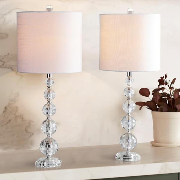 Nala 28.5 in. Crystal Table Lamp, Clear/Chrome (Set of 2)