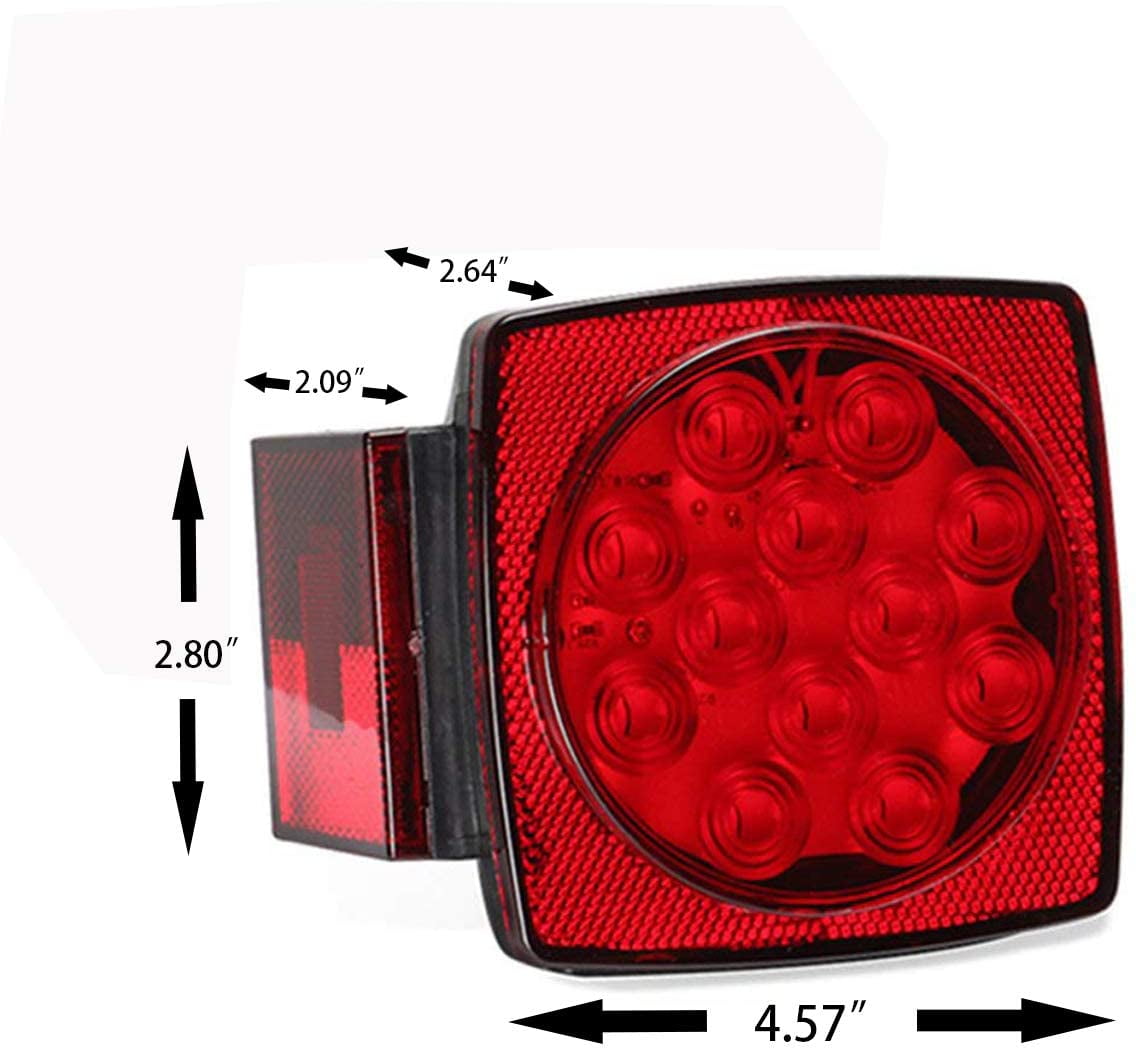 Trailer Lights Kit LED Night 12V Dot Certified Waterproof Tail Light Set Red Universal Cyfie