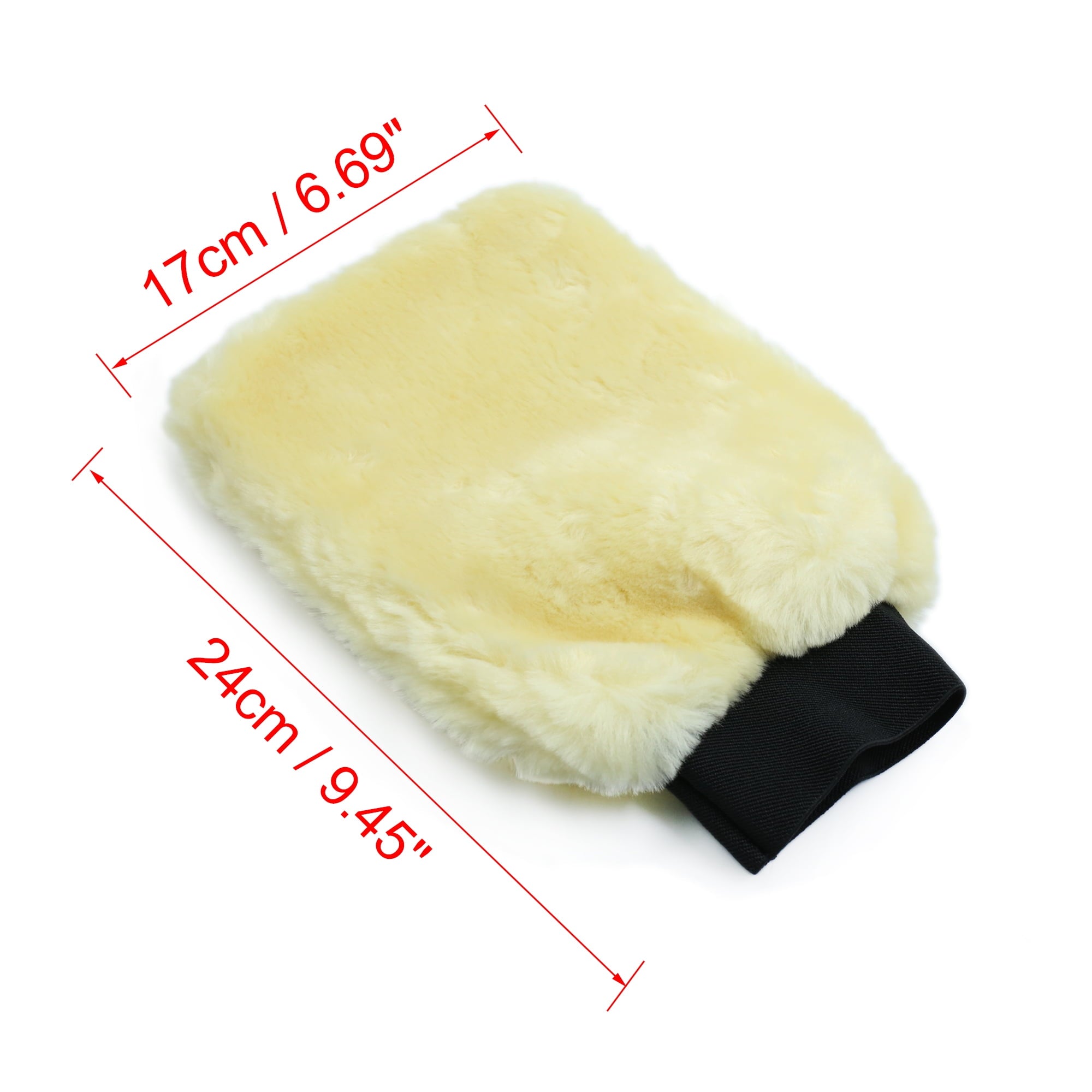 Multi-use Beige Faux Wool Vehicle Washing Waxing Mitt Cleaning Glove