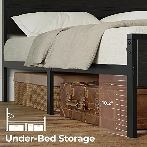 Rolanstar Bed Frame with Charging Station Queen Bed with LED Lights Headboard...