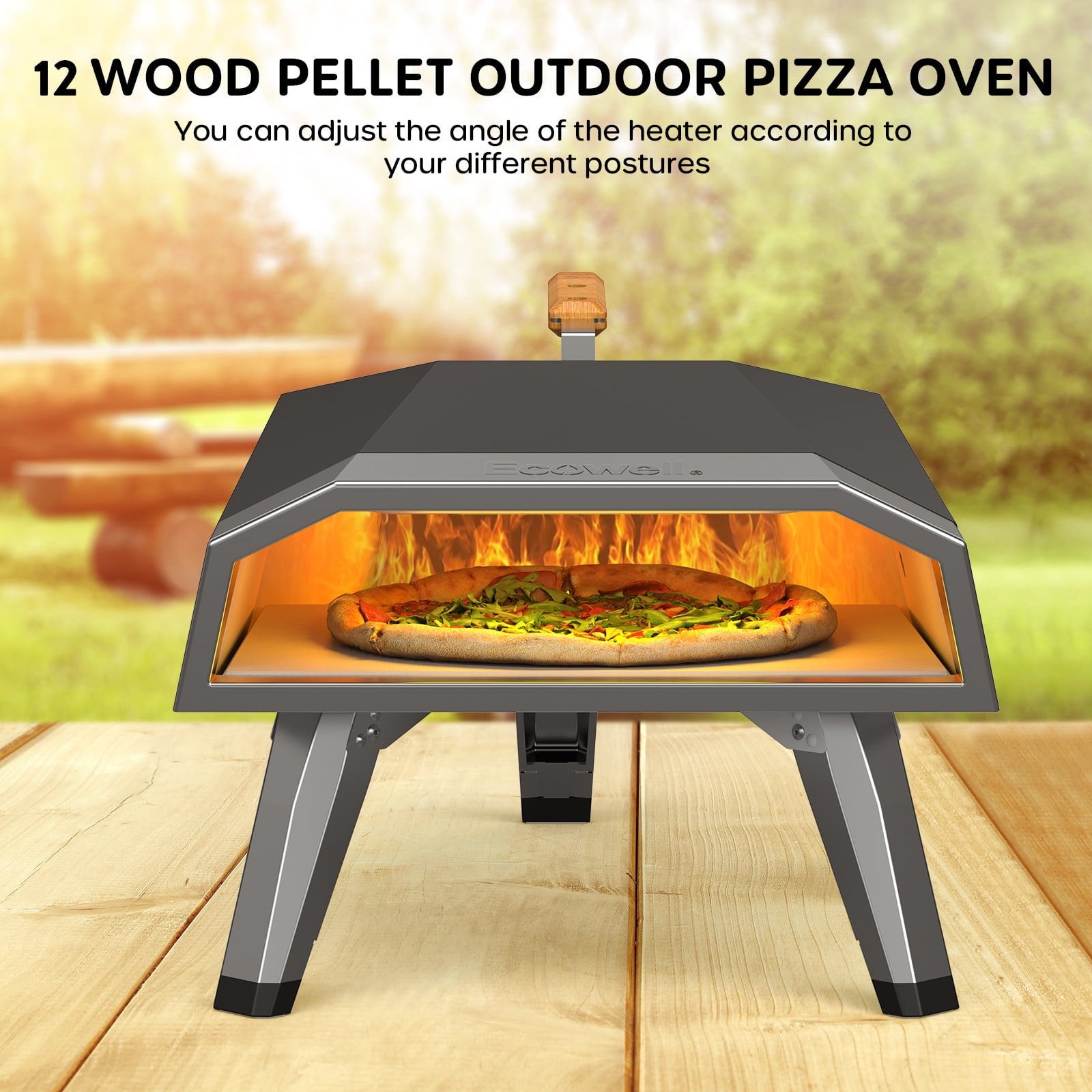ECOWELL 12” Wood Pellet Outdoor Pizza Oven and Accessories