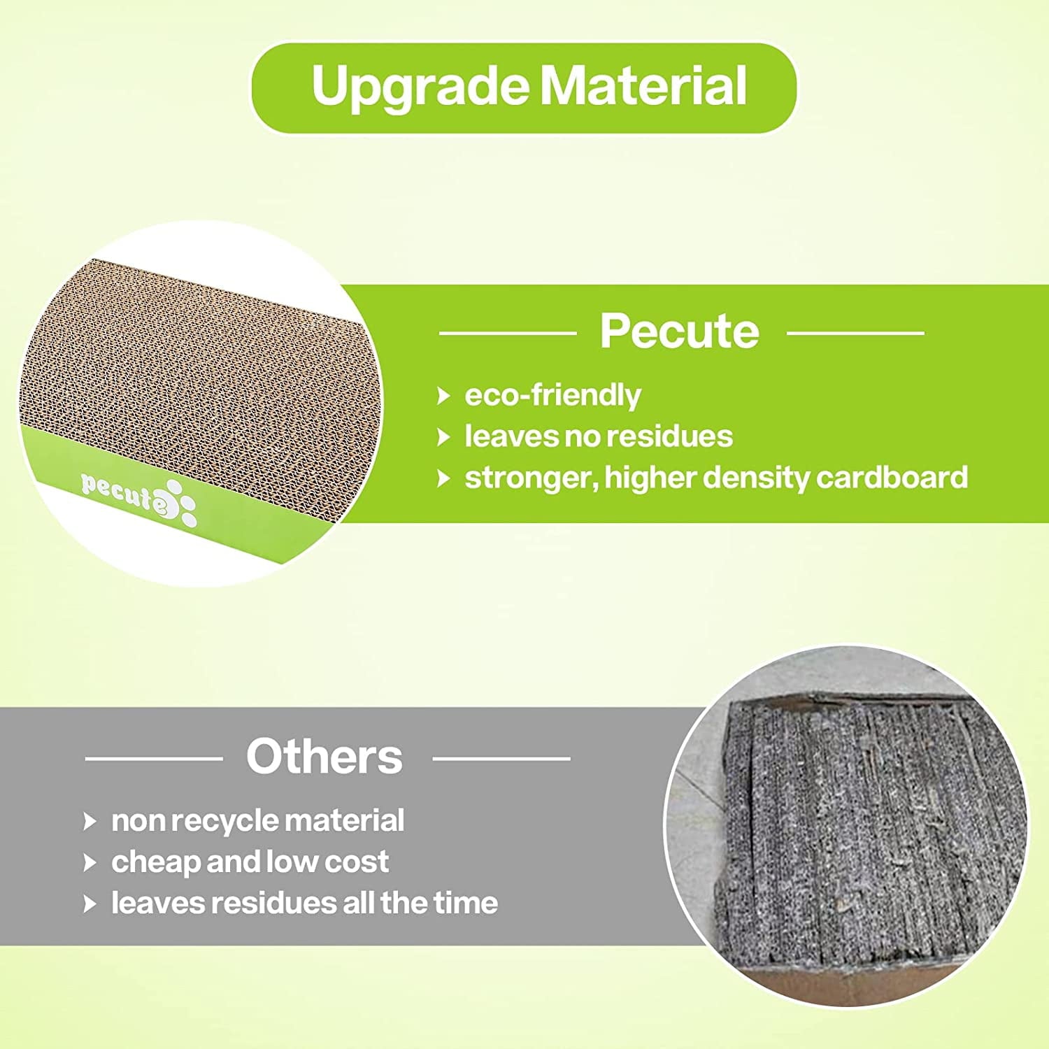 Pecute 2 Large Cat Scratcher Cardboard with Catnip, Cat Scratch Pad, 15.8