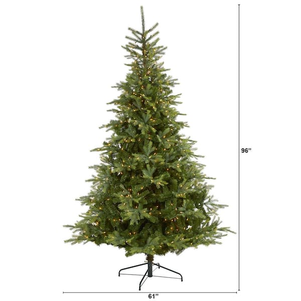 8 ft. Pre-Lit North Carolina Spruce Artificial Christmas Tree with 650 Clear Lights