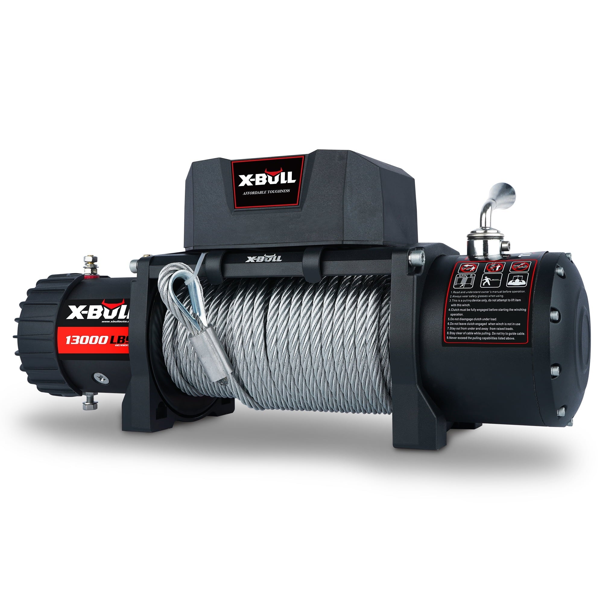X-BULL Electric Winch 13000LBS 12V Winch Steel Cable SUV Jeep Truck Towing Winch 4WD Off-Road