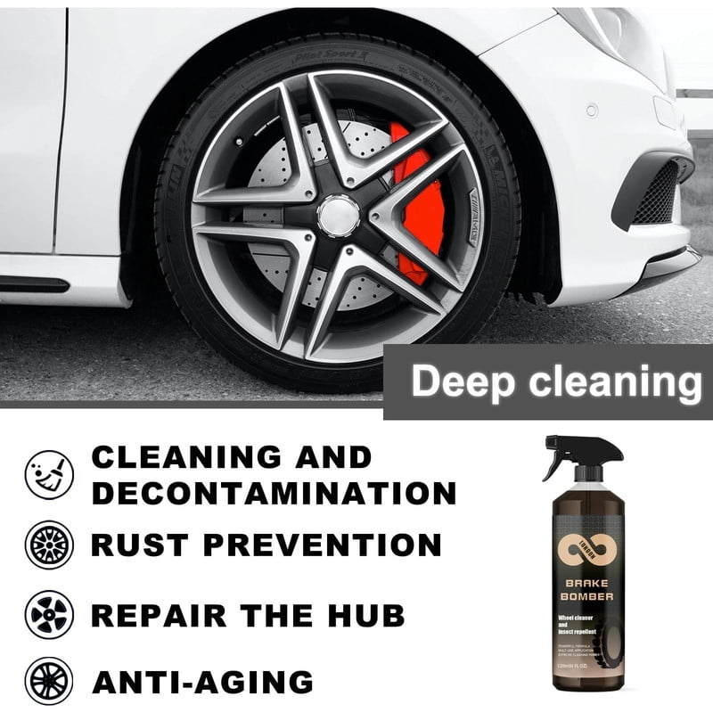 Stealth Brake Bomber Wheel Cleaner, Brake Bomber Spray 120 ml, Non-Acid Wheel Cleaner for Cleaning Wheels and Tires, Rim Cleaner & Brake Dust Remover (3pcs)