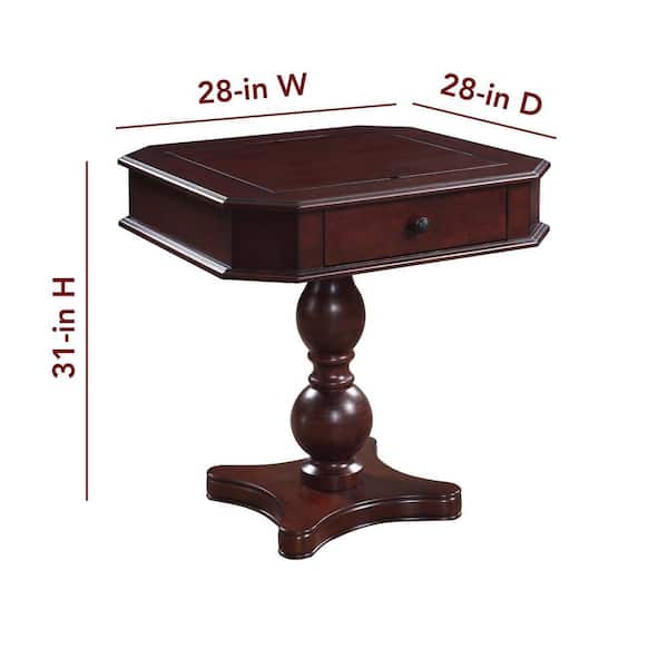 Mahogany Fortress Chess, Checkers & Backgammon Pedestal Game Table & Chairs Set