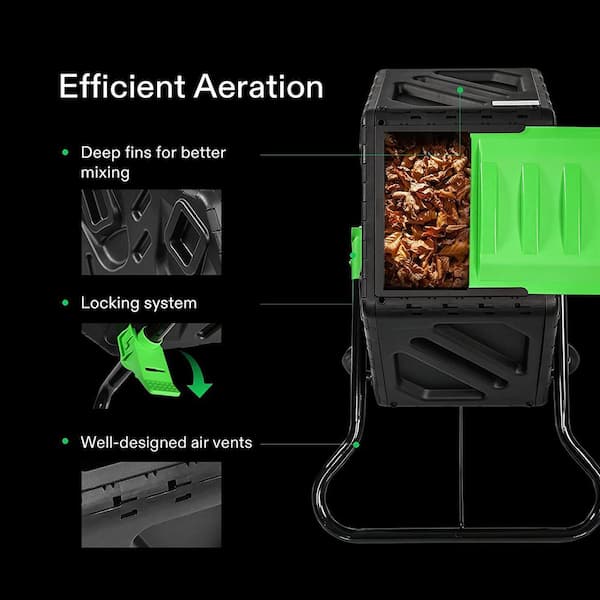 18.5 Gal. Heavy-Duty Tumbling Composter with A Sliding Door for Fast Creation Of Fertile Soil