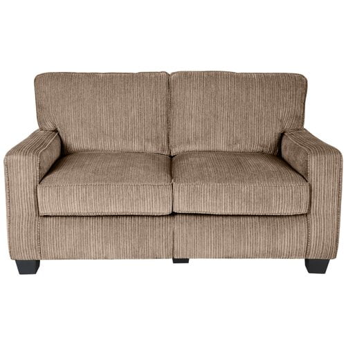 Serta Palisades Modern Track Arm 61-inch Loveseat, Gray Fabric