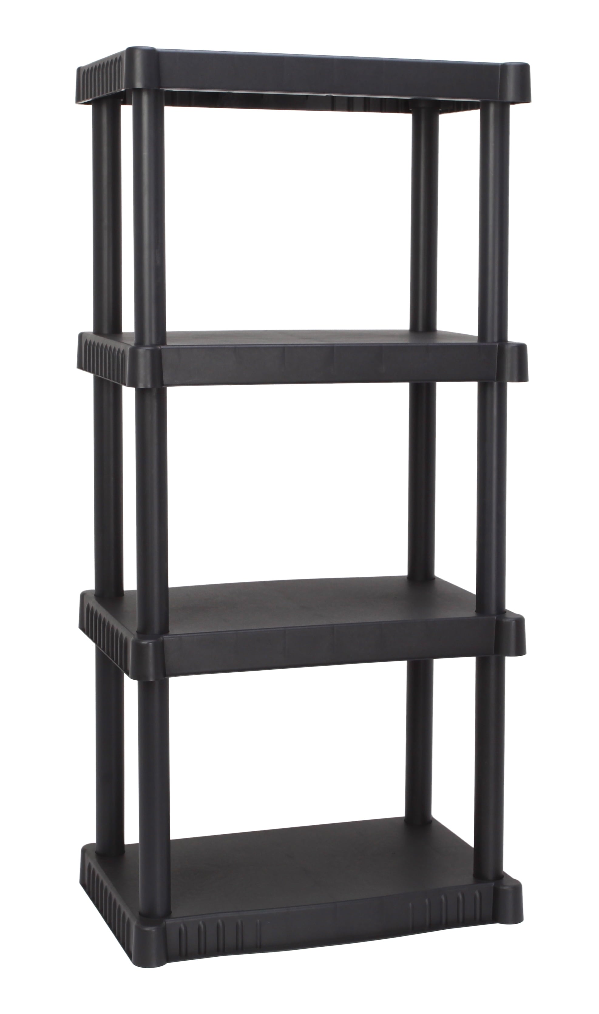 Hyper Tough 4-Shelf Plastic Garage Shelves, Black, Holds up to 340 lbs (3 Pack)