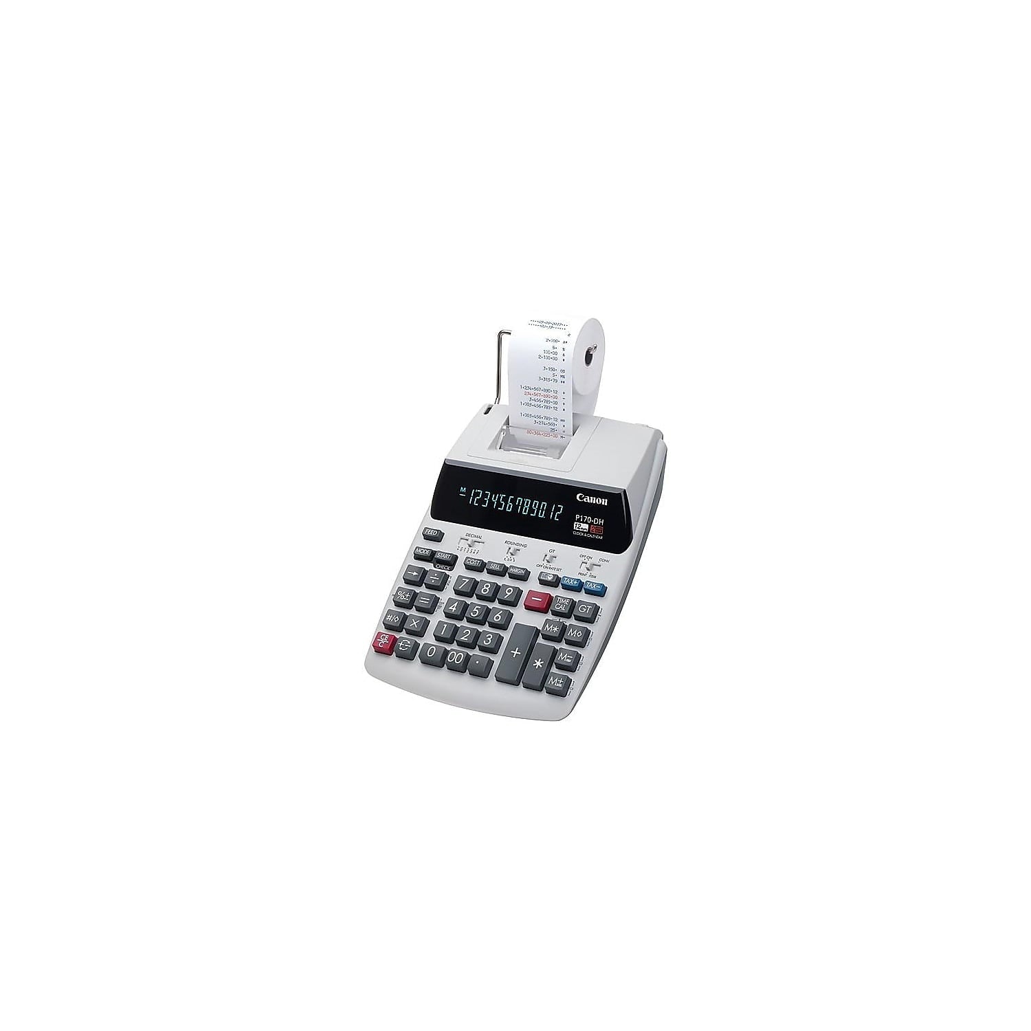 Canon P170DH 12-Digit Printing Calculator Black/Red Print 2.3 Lines/Sec P170DH3
