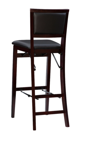 Linon Kristle Folding Padded Bar Stool, 30" Seat Height, Espresso Finish