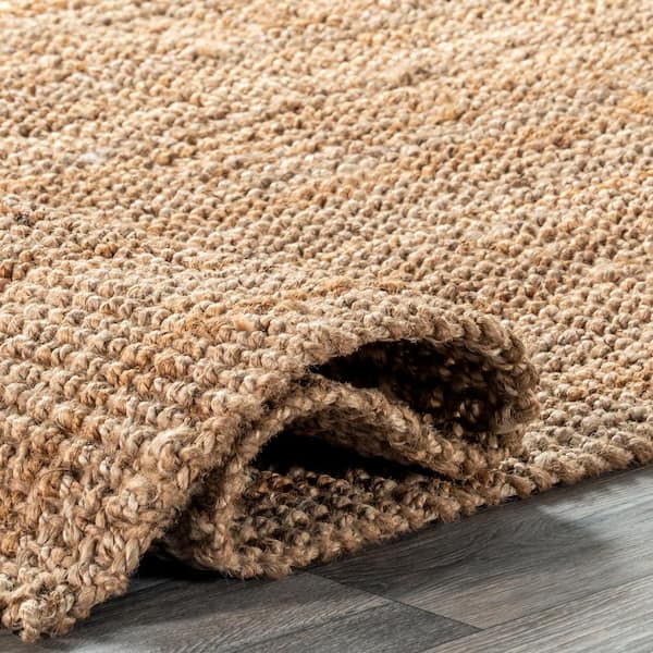 Ashli Solid Jute Natural 8 ft. x 10 ft. Area Rug
