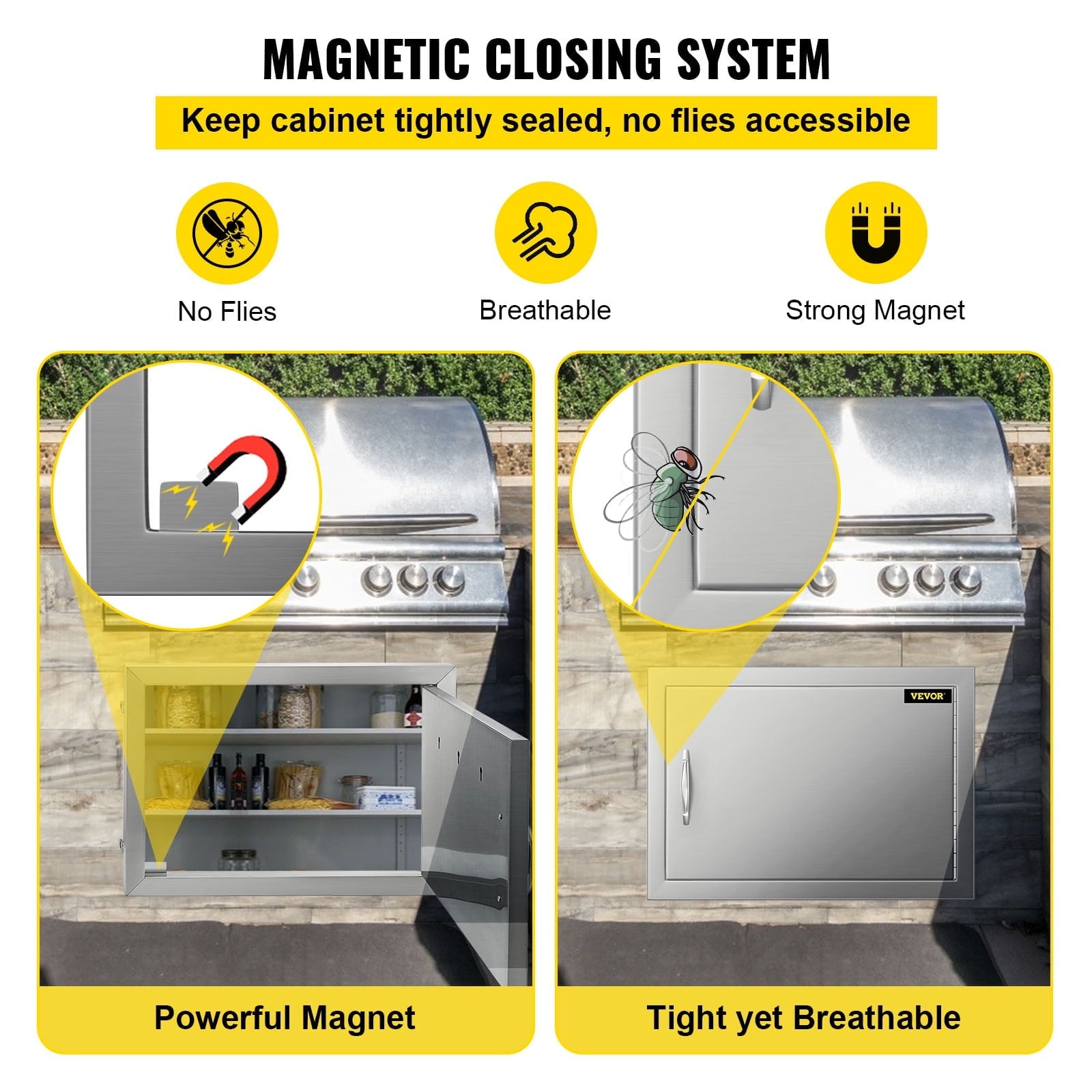 Access Door 20W x 14H inch BBQ Door Stainless Steel, Outdoor Kitchen Doors