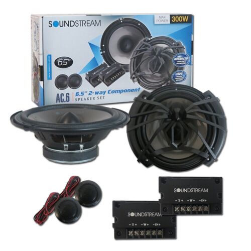 Soundstream AC.6 Arachnid Component 6.5" 4-ohm 2-Way 300W Speaker Set,Black