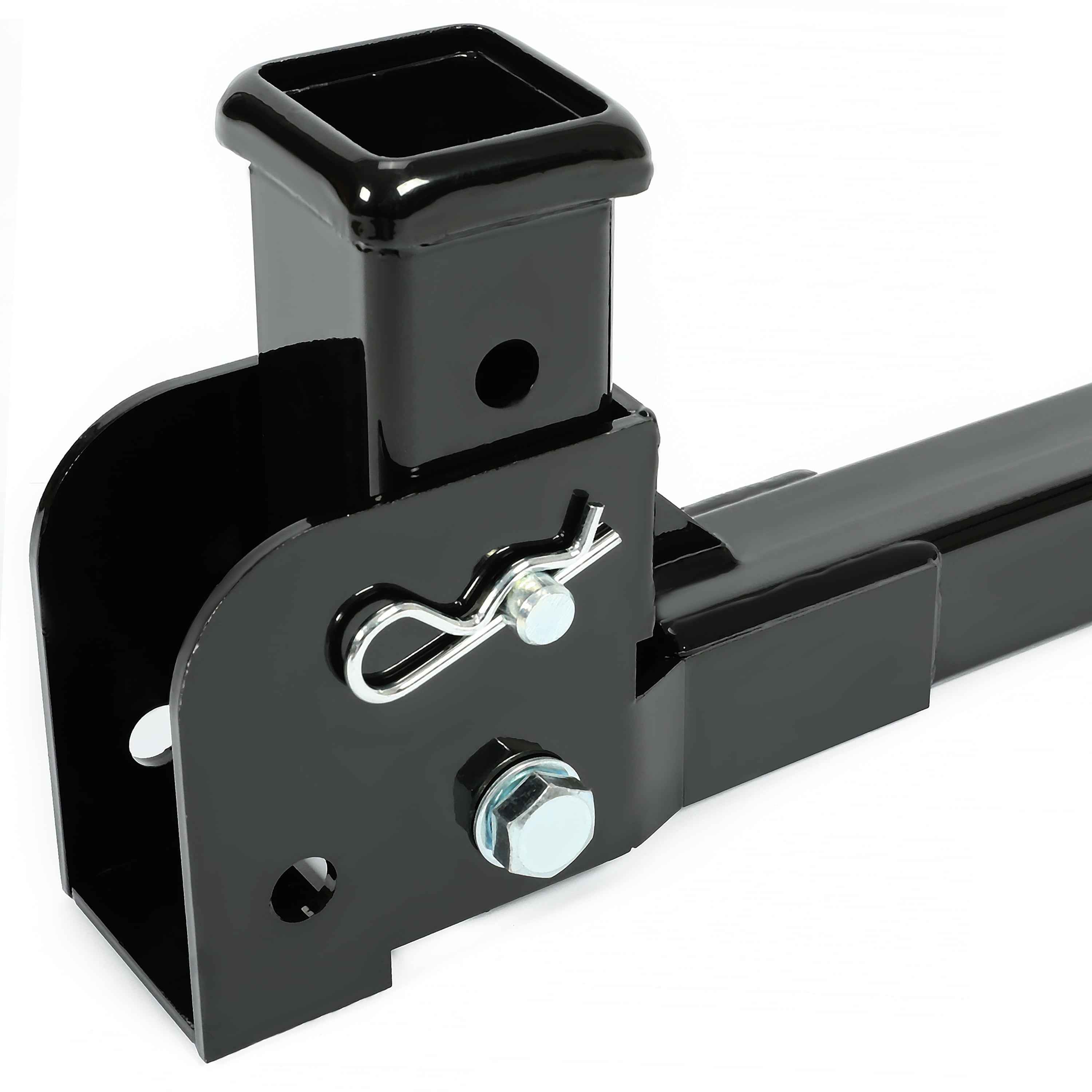 Kojem Folding 2” Trailer Hitch Mount Receiver Up to 500 Pounds Tongue Weight Wheelchair Cargo Carrier Steel Black