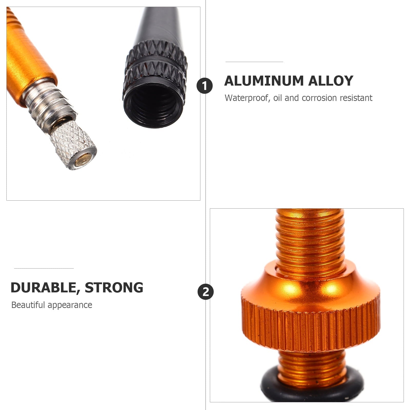 1 Pair Bike Tire Valves Stems Metal Tubeless Valves Stems Bike Tire Valves Stems