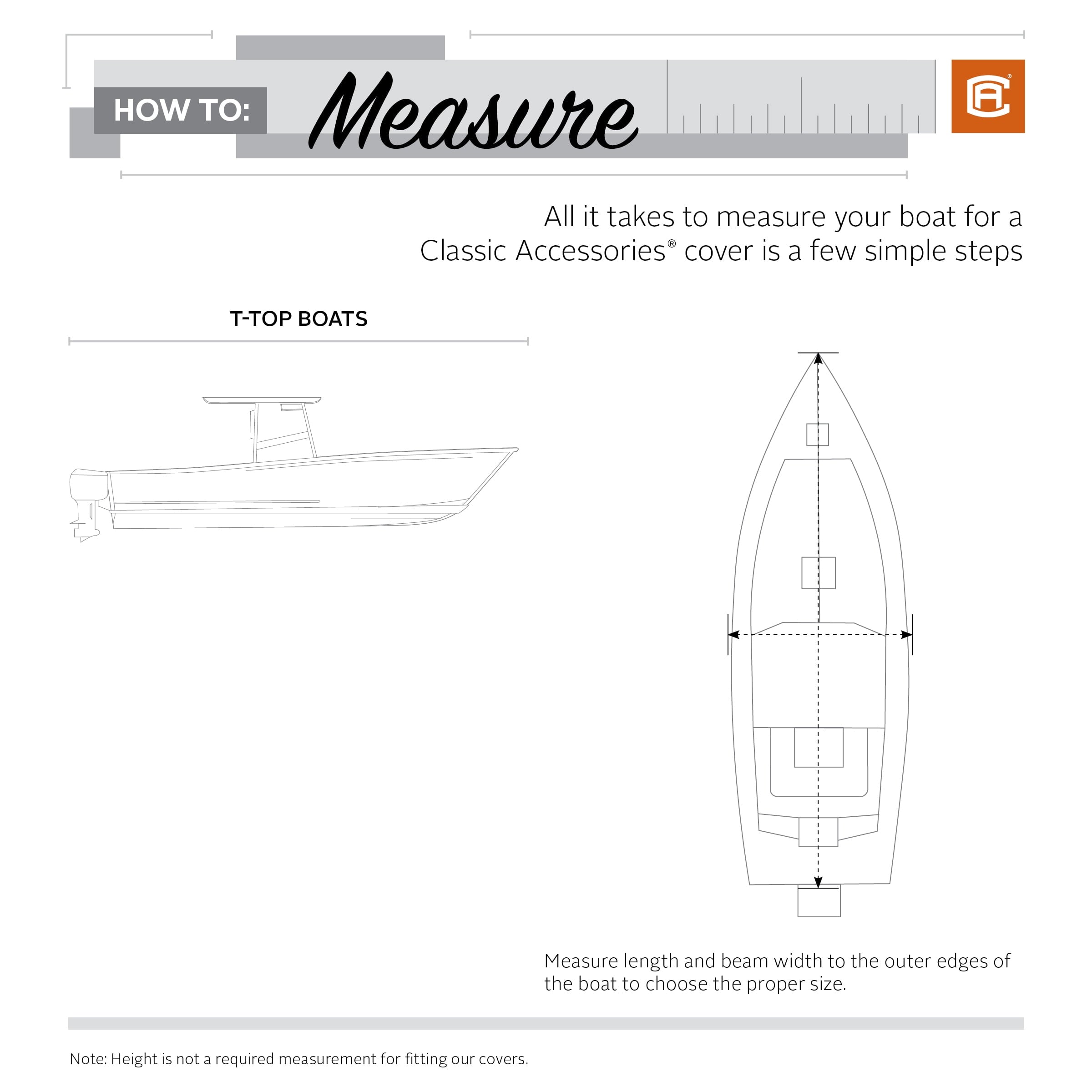 Classic Accessories Stormproof Heavy-Duty T-Top Boat Cover, Fits boats 17 Ft. - 19 Ft. long x 102 In. wide