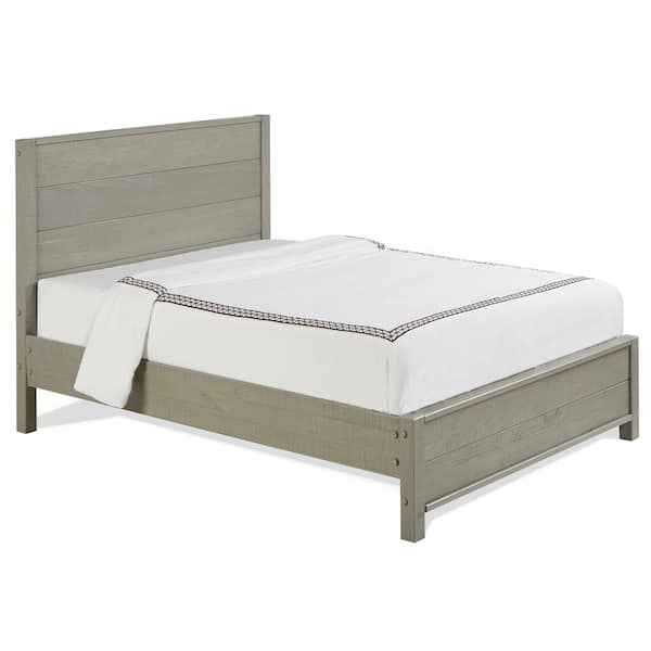 Arlington Distract Grey Solid Wood Frame Queen Size Panel Bed Dual Height Slat Option