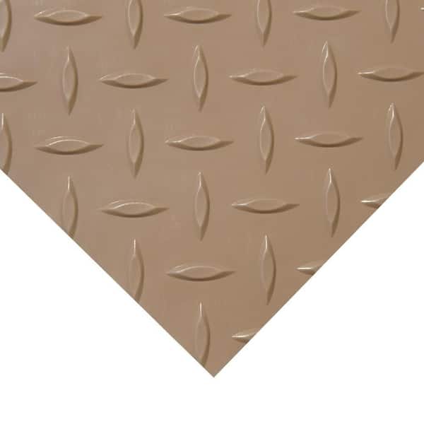 Diamond-Plate Metallic 4 ft. x 5 ft. Beige PVC Flooring (20 sq. ft.)