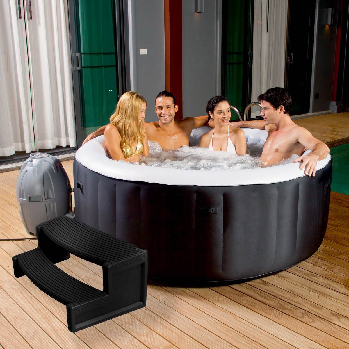 Confer Plastics Resin Multi Purpose Spa and Hot Tub Handi-Step Steps, Black