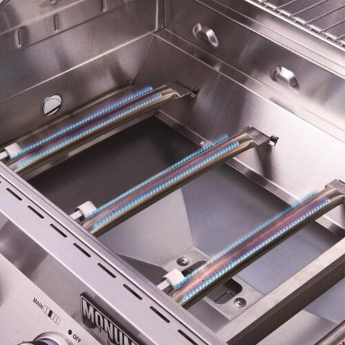 Monument Grills 6-Burner Propane Grill w/ Side+Sear Burners + LED Controls Blue