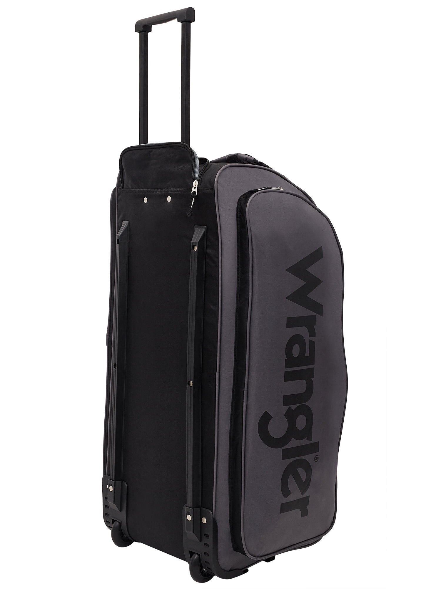 Wrangler 30” Multi-Pocket Rolling Duffel w/ Telescopic Handle, Gray