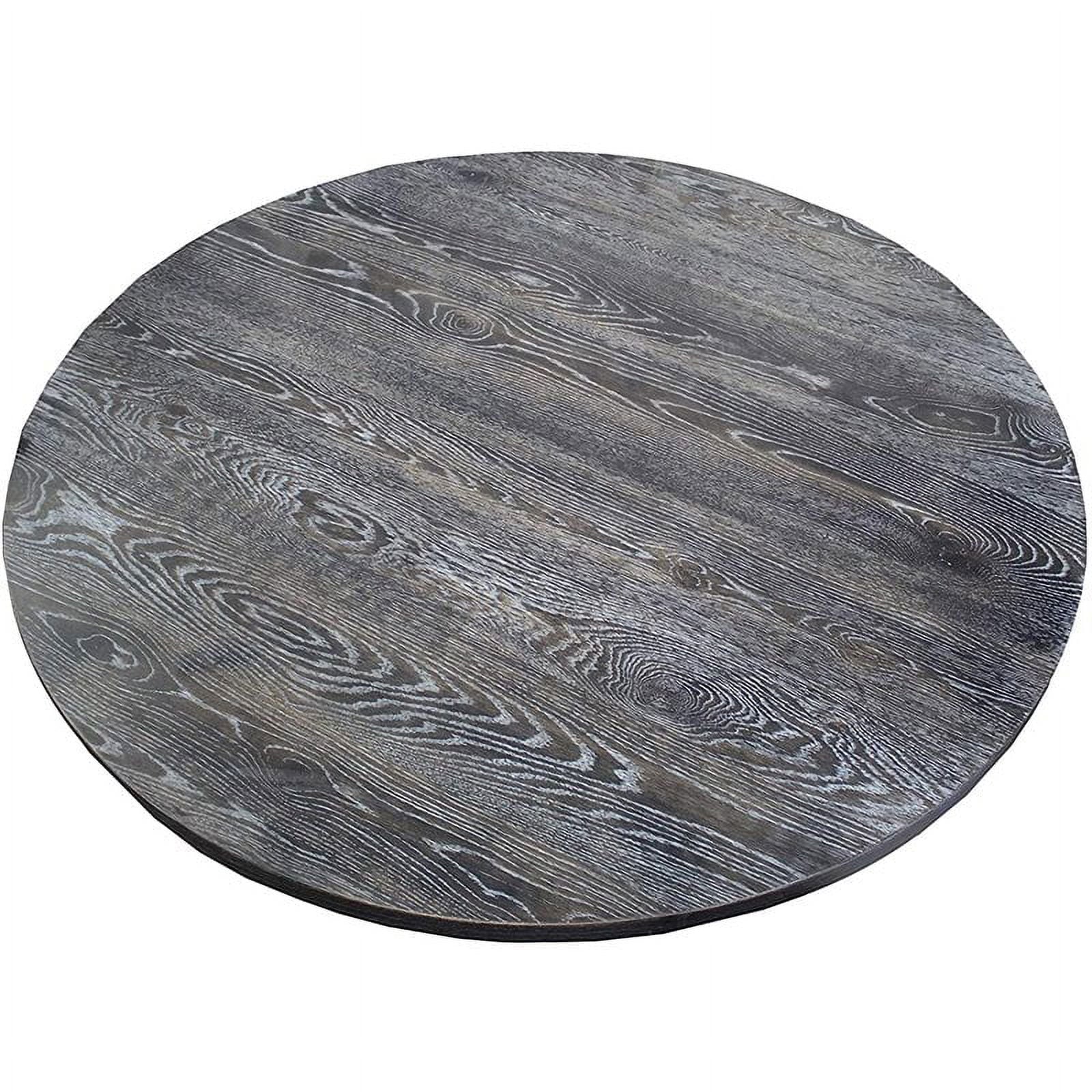 Bowery Hill Farmhouse Style Wood Round Dining Table in Weathered Gray