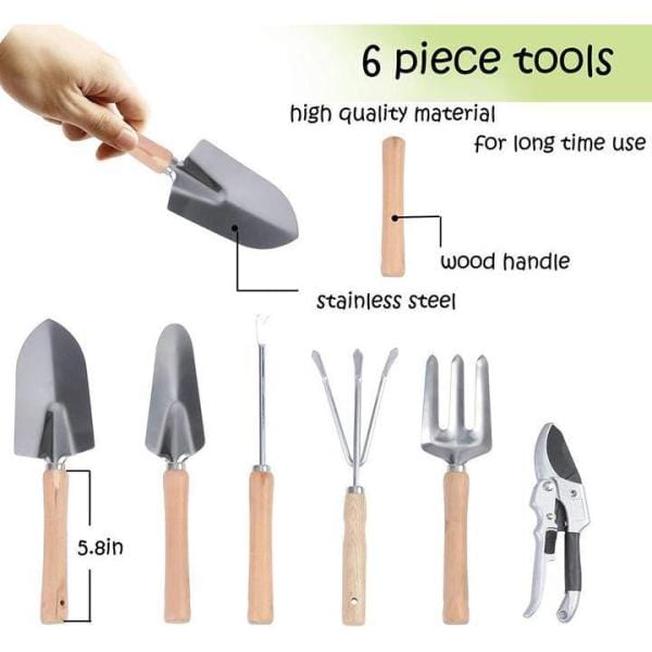 9-Piece Garden Tool Set with Stool and Detachable Tool Kit