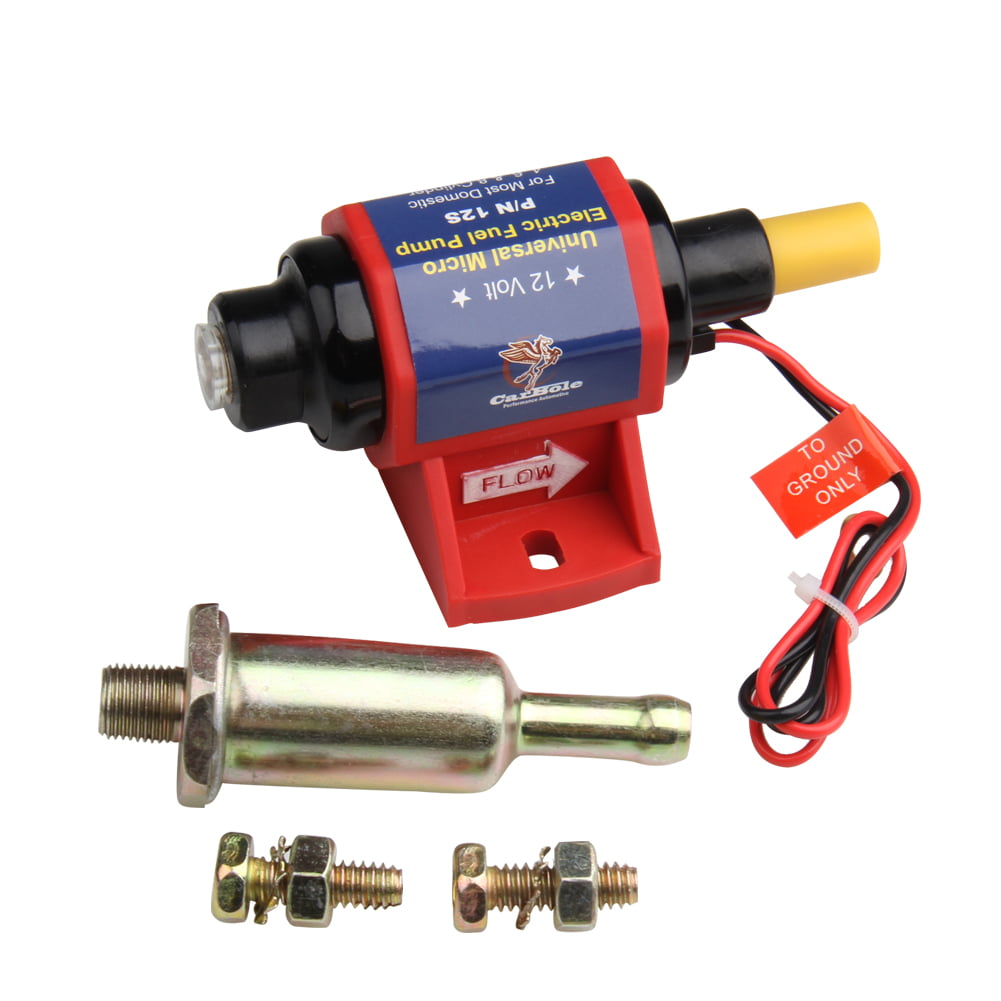 MOTMAX 12V Universal Electric Gasoline Fuel Pump 4-7 Psi 35 GPH Cylinder Carburetor