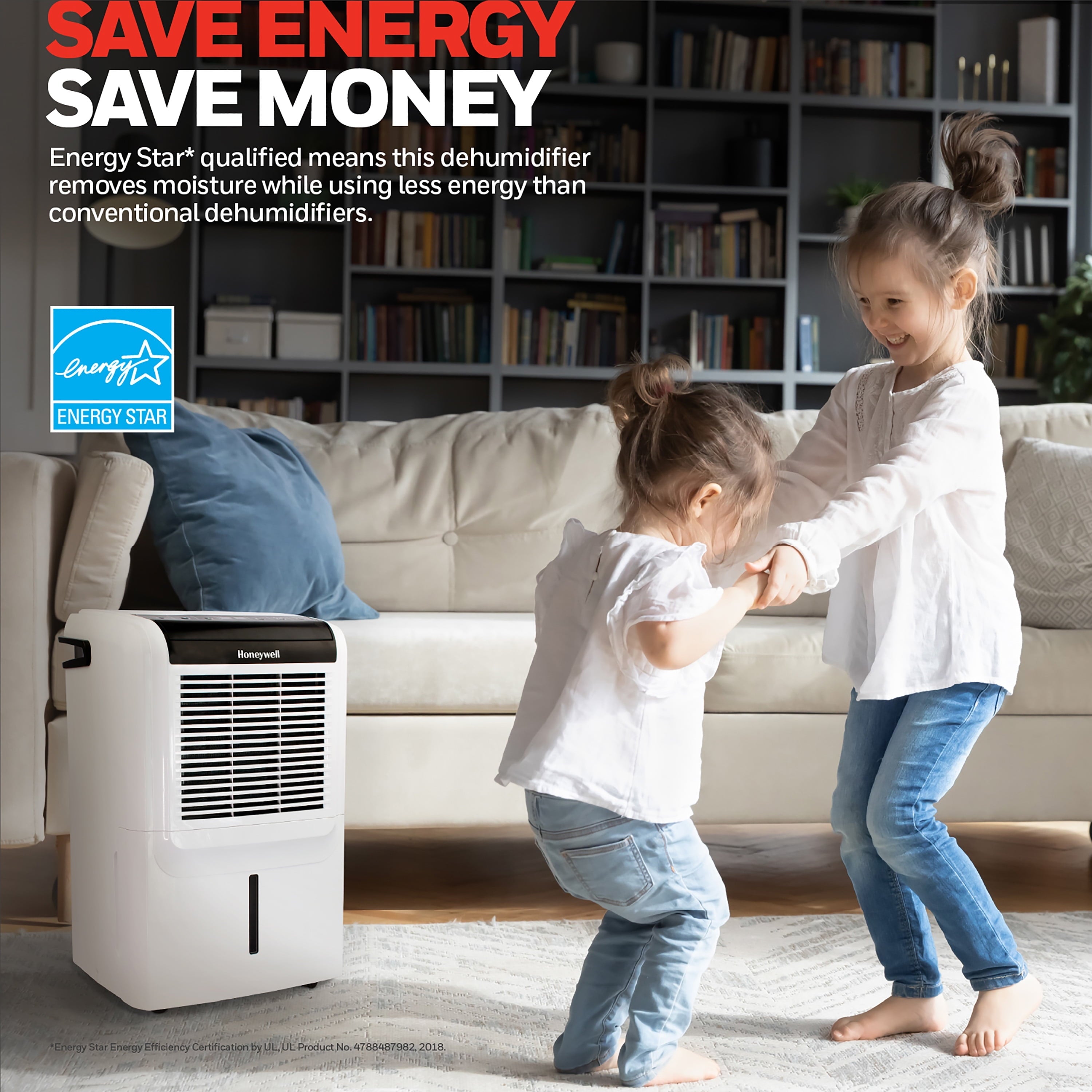 Honeywell 35 Pint Energy Star Dehumidifier with Built-in Drain Pump & 5 Year Warranty
