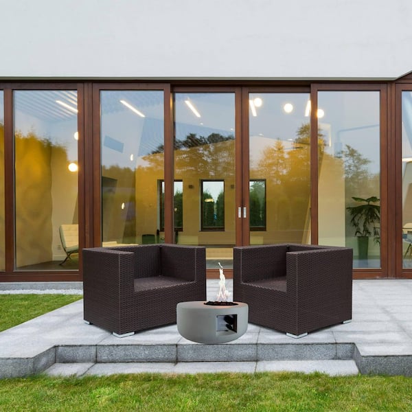 26 in. Carlisle MGO Propane Fire Pit Table with Glass Beads and Cover