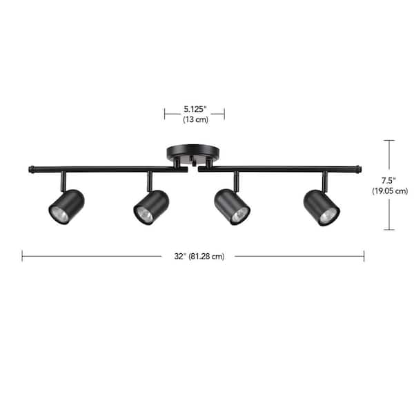 Roland 2.67 ft. 4-Light Matte Black Flexible Track Lighting Kit