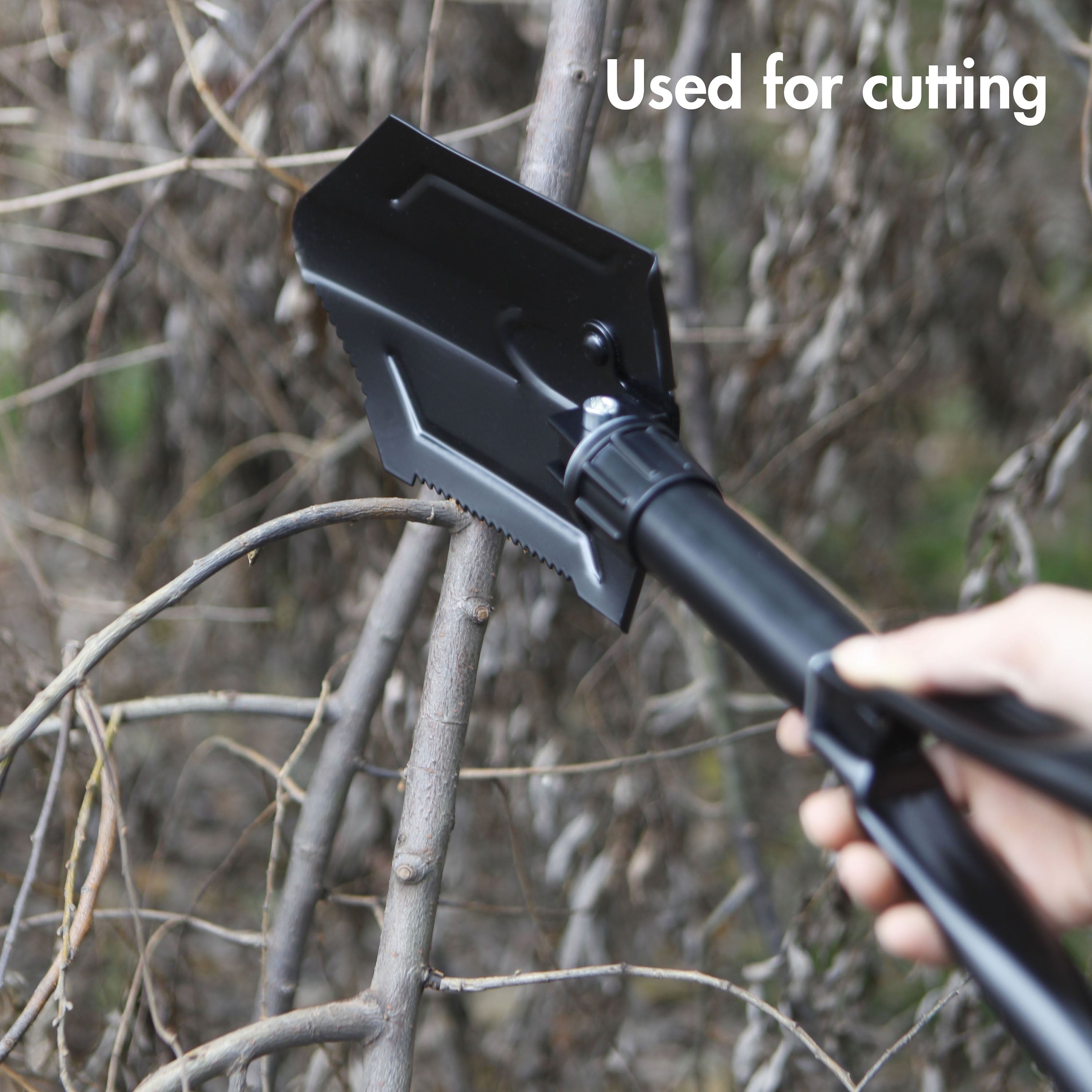 Ozark Trail Heavy Duty Steel Folding Shovel, Black, Model 4803