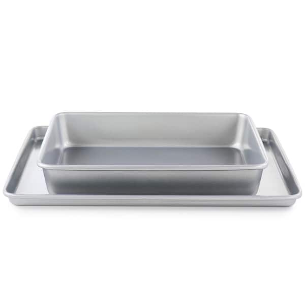 Bakeaway 2-Piece Carbon Steel Bake Pan Set in Silver