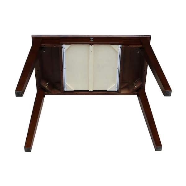 36 in. Rectangular Espresso 1 Drawer Writing Desk with Solid Wood Material