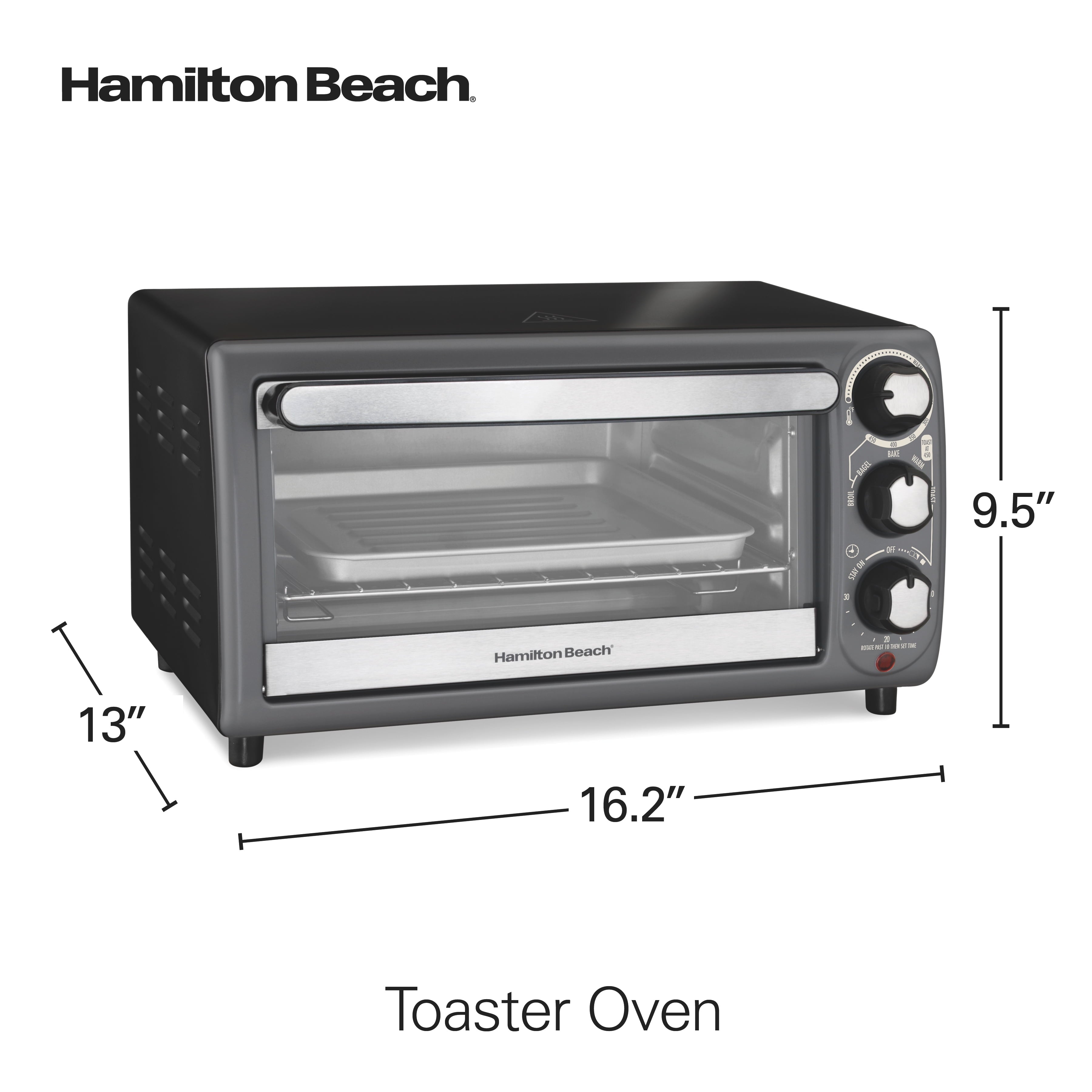 Hamilton Beach Toaster Oven, Black with Gray Accents, 31148