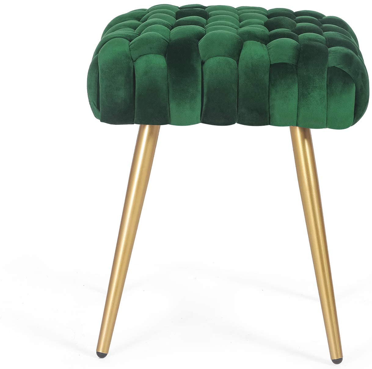 Homebeez Vanity Stool Upholstered Footrest Stool Modern Dressing Stool Side Table Footstool,Green