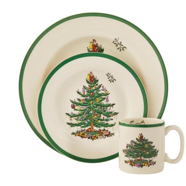 Christmas Tree 12-Piece Ceramic Dinnerware Set