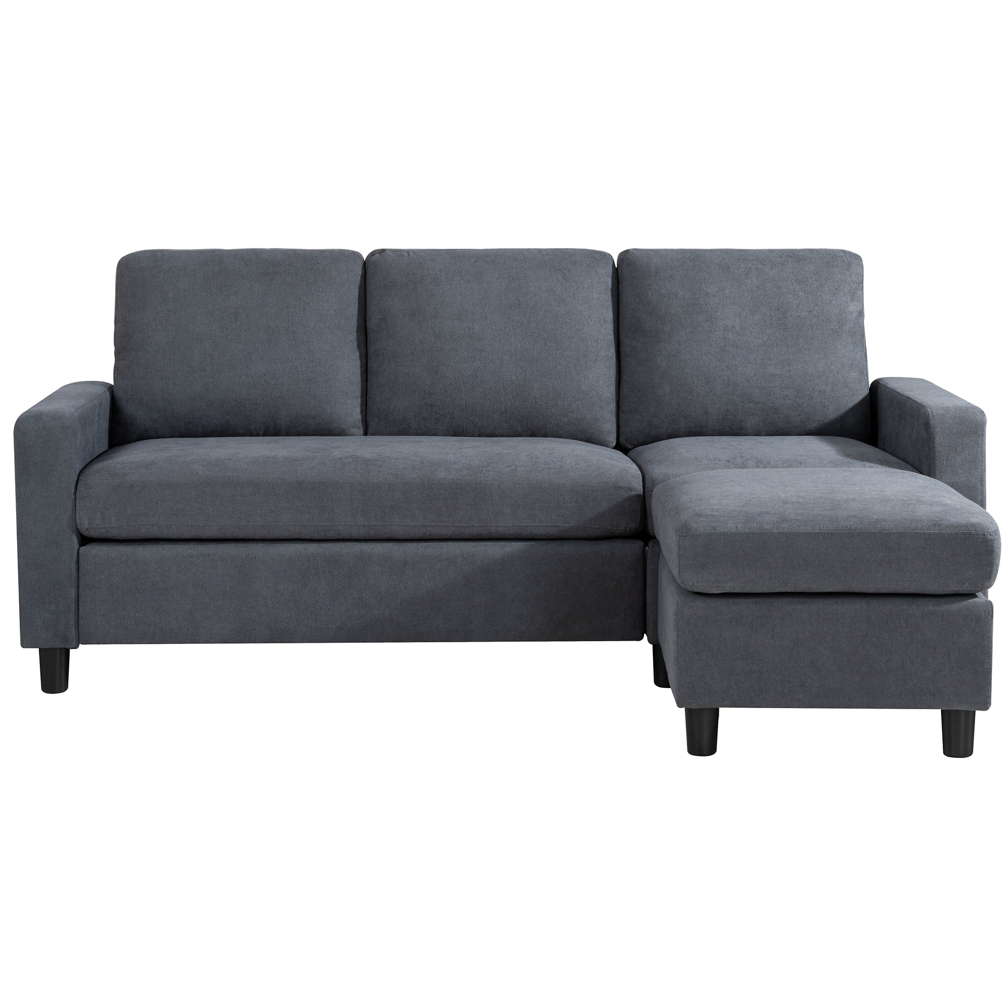 Sobaniilo Convertible Sectional Sofa Couch with Reversible Chaise(Dark Gray)