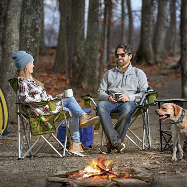 Moss Polyester Heavy Duty Folding Quad Chair